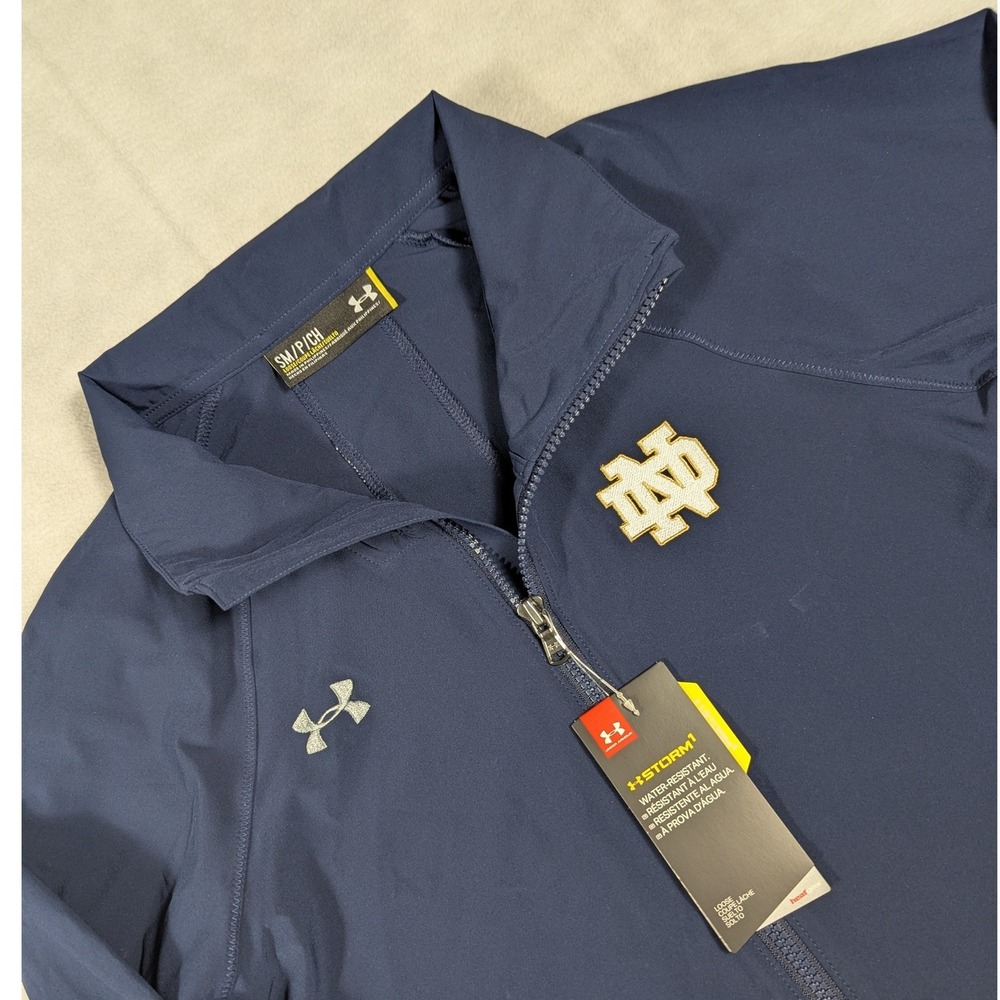 NEW Under Armour Notre Dame Fighting Irish Storm 1 Full Zip‎ Jacket Navy Blue Sm